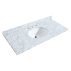 Custom image for Dark Gray with Brushed Chrome Trim / White Carrara Marble, Oval Sink / Medicine Cabinet