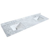 Custom image for Dark Gray with Brushed Chrome Trim / White Carrara Marble, Rectangular Sink / 24