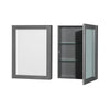 Custom image for Dark Gray with Brushed Chrome Trim / Carrara Cultured Marble, Rectangular Sink / Medicine Cabinet
