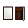 Custom image for Espresso with Brushed Chrome Trim / Carrara Cultured Marble, Rectangular Sink / Medicine Cabinet