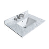 Custom image for White with Brushed Gold Trim / White Carrara Marble, Rectangular Sink / 24