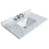 Custom image for White with Matte Black Trim / White Carrara Marble, Rectangular Sink / 24