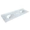 Custom image for White with Matte Black Trim / White Carrara Marble, Oval Sink / 70