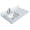 Custom image for Natural Oak with Brushed Nickel Trim / White Carrara Marble / No Mirror