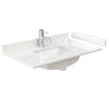 Custom image for Light Green with Brushed Nickel Trim / White Quartz, Rectangular Sink / Medicine Cabinet
