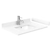 Custom image for White with Brushed Gold Trim / White Cultured Marble / No Mirror