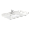Custom image for Gray with Brushed Chrome Trim / Carrara Cultured Marble, Rectangular Sink / 24