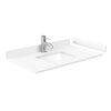 Custom image for Gray with Brushed Chrome Trim / White Cultured Marble, Rectangular Sink / No Mirror