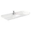 Custom image for White with Brushed Nickel Trim / Carrara Cultured Marble / No Mirror