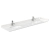 Custom image for Gray with Brushed Chrome Trim / Carrara Cultured Marble, Rectangular Sink / 70