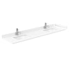 Custom image for Dark Gray with Brushed Chrome Trim / White Cultured Marble, Rectangular Sink / 70