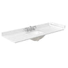 Custom image for White with Brushed Gold Trim / Carrara Cultured Marble / No Mirror