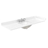 Custom image for White with Brushed Gold Trim / White Cultured Marble / No Mirror