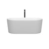 Custom image for Matte White with Shiny White Trim and Matte Black Faucet / 59