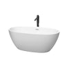 Custom image for Matte White with Polished Chrome Trim and Matte Black Faucet / 59