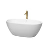 Custom image for Matte White with Shiny White Trim and Brushed Gold Faucet / 59