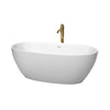 Custom image for Matte White with Shiny White Trim and Brushed Gold Faucet / 63