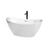 Custom image for White with Polished Chrome Trim and Matte Black Faucet / 60