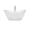 Custom image for White with Polished Chrome Trim and Brushed Gold Faucet / 60
