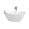 Custom image for White with Shiny White Trim and Matte Black Faucet / 60