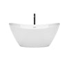 Custom image for White with Shiny White Trim and Matte Black Faucet / 60