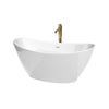 Custom image for White with Shiny White Trim and Brushed Gold Faucet / 60