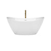 Custom image for White with Shiny White Trim and Brushed Gold Faucet / 60