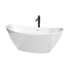 Custom image for White with Shiny White Trim and Matte Black Faucet / 66