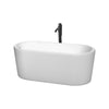 Custom image for White with Shiny White Trim and Matte Black Faucet / 59