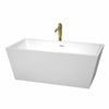 Custom image for White with Shiny White Trim and Brushed Gold Faucet / 63