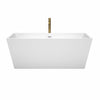 Custom image for White with Shiny White Trim and Brushed Gold Faucet / 63