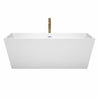 Custom image for White with Shiny White Trim and Brushed Gold Faucet / 67