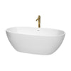 Custom image for White with Shiny White Trim and Brushed Gold Faucet / 67