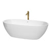 Custom image for White with Shiny White Trim and Brushed Gold Faucet / 71