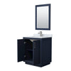 Custom image for Dark Blue with Brushed Nickel Trim / White Carrara Marble / 24