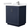Custom image for Dark Blue with Brushed Nickel Trim / White Cultured Marble / No Mirror
