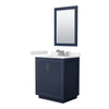 Custom image for Dark Blue with Brushed Nickel Trim / White Cultured Marble / 24