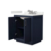 Custom image for Dark Blue with Brushed Nickel Trim / White Quartz / No Mirror