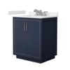 Custom image for Dark Blue with Brushed Nickel Trim / White Quartz / No Mirror