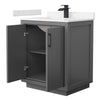 Custom image for Dark Gray with Matte Black Trim / Carrara Cultured Marble / No Mirror