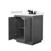 Custom image for Dark Gray with Matte Black Trim / Carrara Cultured Marble / No Mirror