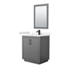 Custom image for Dark Gray with Matte Black Trim / White Cultured Marble / 24