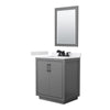 Custom image for Dark Gray with Matte Black Trim / White Cultured Marble / 24