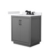 Custom image for Dark Gray with Matte Black Trim / White Cultured Marble / No Mirror