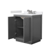 Custom image for Dark Gray with Brushed Nickel Trim / White Cultured Marble / No Mirror