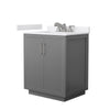 Custom image for Dark Gray with Brushed Nickel Trim / White Cultured Marble / No Mirror
