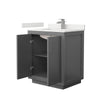 Custom image for Dark Gray with Brushed Nickel Trim / White Quartz / No Mirror