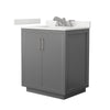 Custom image for Dark Gray with Brushed Nickel Trim / White Quartz / No Mirror