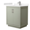 Custom image for Light Green with Brushed Nickel Trim / Carrara Cultured Marble / No Mirror