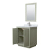 Custom image for Light Green with Brushed Nickel Trim / White Carrara Marble / 24